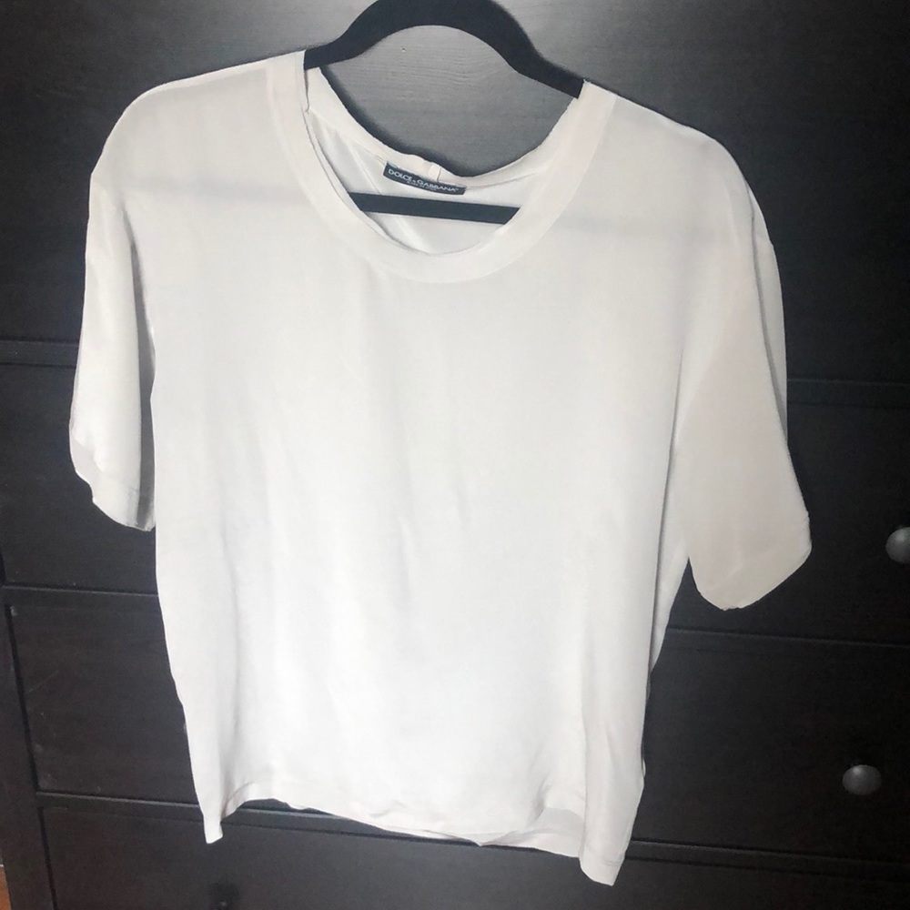 Dolce & Gabbana short sleeve silk blouse, 36, NEW